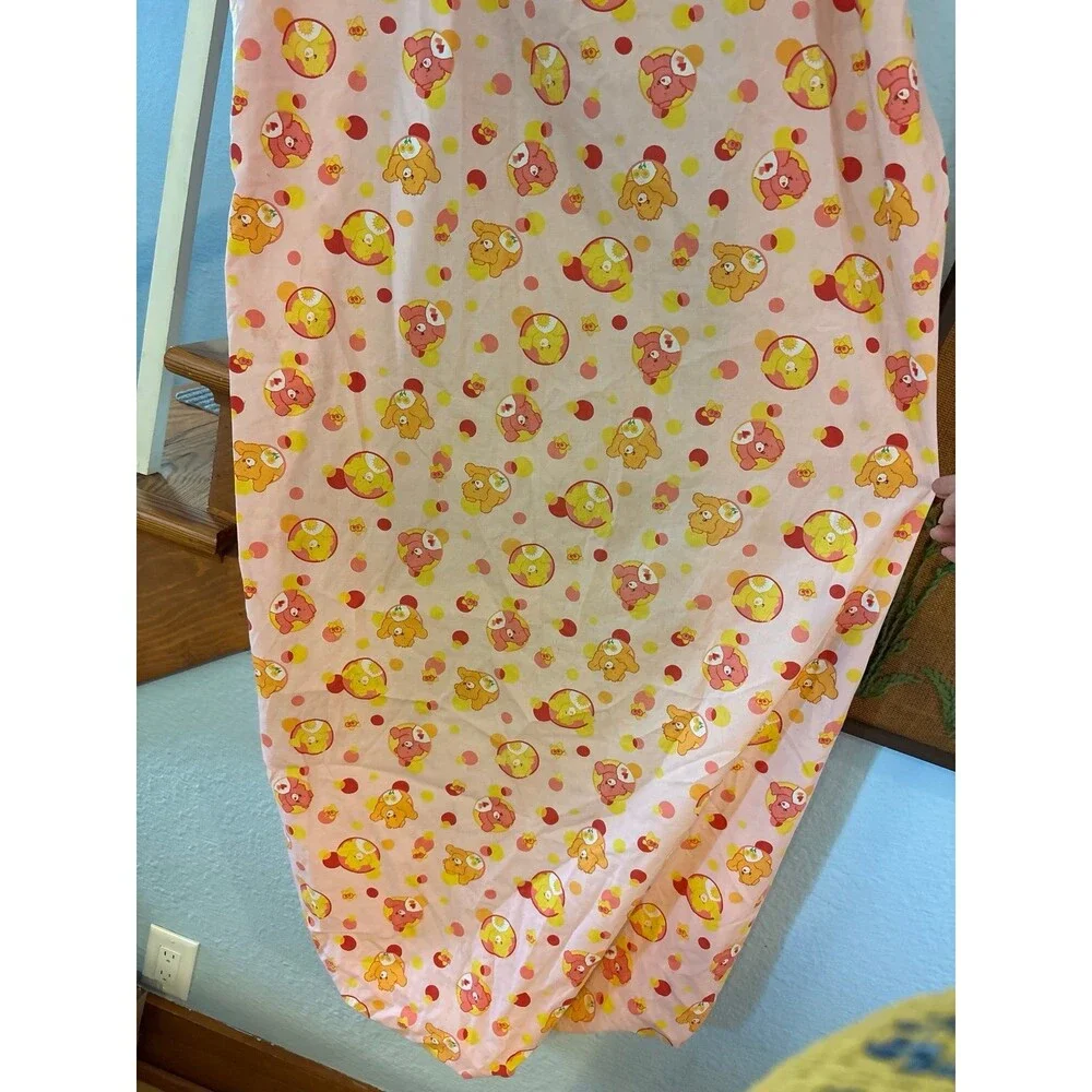 Care Bears vtg y2k Fitted Baby/Toddler Crib Sheet Pink “Fun Shine Love A Lot”